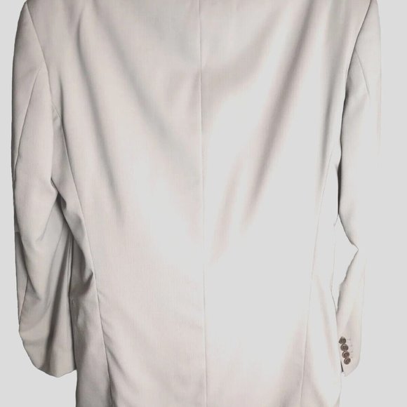 Vtg Hugo Boss Jacket Men SIze 46‎ Beige Virgin Wool Blazer USA Made - Picture 2 of 7